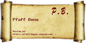 Pfaff Bene névjegykártya